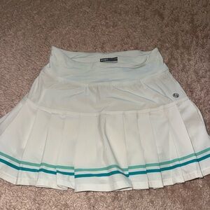 Lija White and Teal Mini Skirt
